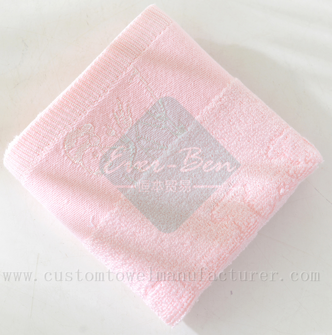 China Bulk Custom shower towel Manufacturer|Bespoke Brand Pink Fingertip Bamboo Hand Towels Producer for Europe America Canada Newzea lands